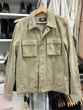 PAIGE Men's Green Corduroy Jacket